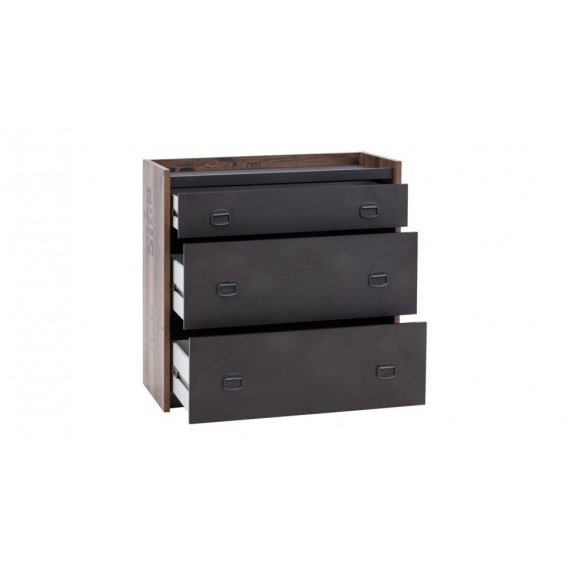 Kommode Fargo 90x90 cm - Grå - Trelook - 3 skuffer