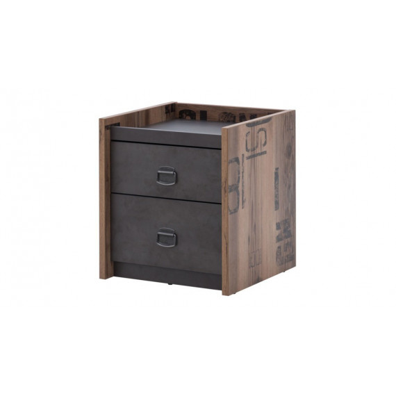 Nattbord Fargo 45x50 cm - Grå - Trelook - 2 skuffer