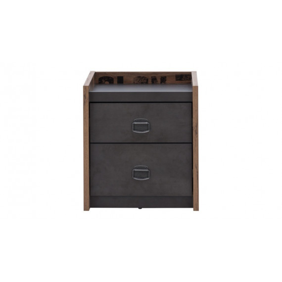 Nattbord Fargo 45x50 cm - Grå - Trelook - 2 skuffer