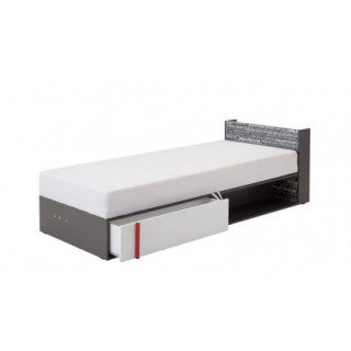 Seng Philosophy 90x200 cm - Høyre - med madrass - 1 skuff