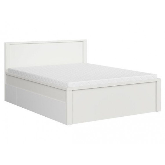 Seng Saga 160x200 cm - Hvit matt - 2 skuffer