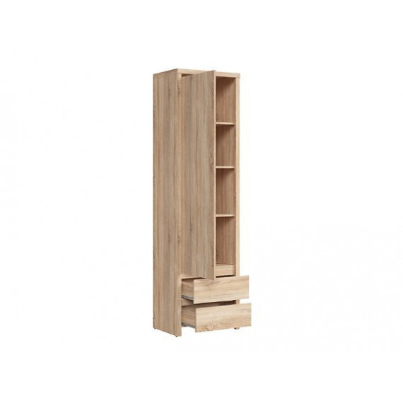 Skap KASPIAN 56x201 cm - eik sonoma - 1 dør - 2 skuffer