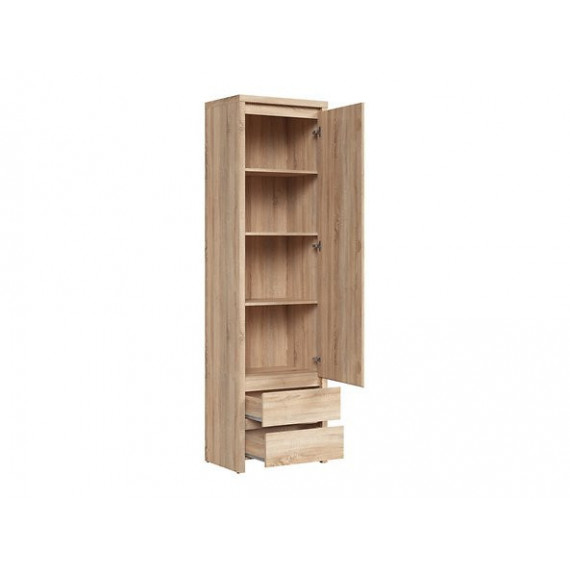 Skap KASPIAN 56x201 cm - eik sonoma - 1 dør - 2 skuffer