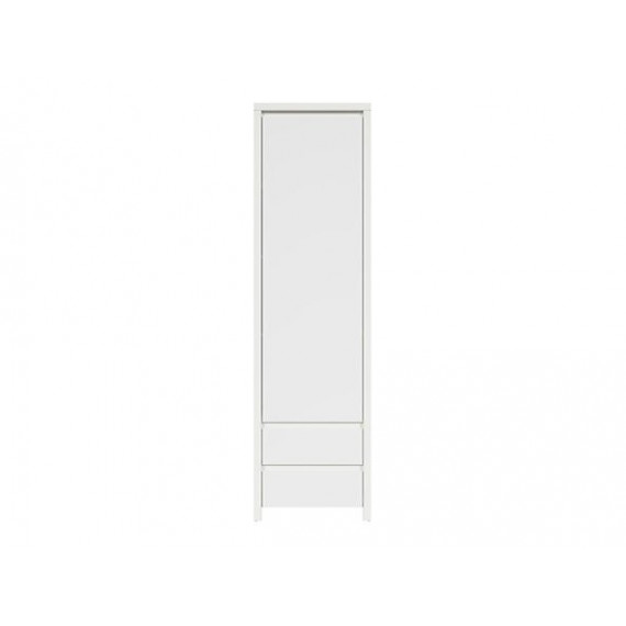 Skap Saga 56x201 cm - Hvit matt - 1 dør - 2 skuffer