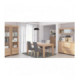 Vitrineskap KASPIAN 56x201 cm - eik sonoma - 1 dør - 2 skuffer - LED