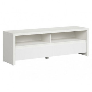 TV-benk Saga 144x49 cm - Hvit matt - 2 skuffer