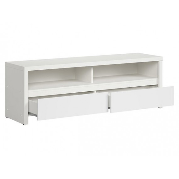 TV-benk Saga 144x49 cm - Hvit matt - 2 skuffer