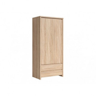 Garderobeskap KASPIAN 90x201 cm - eik sonoma - 2 dører - 2 skuffer