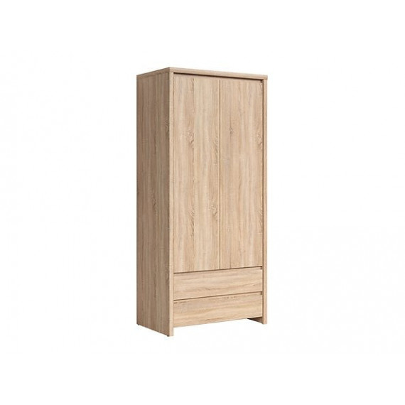 Garderobeskap KASPIAN 90x201 cm - eik sonoma - 2 dører - 2 skuffer