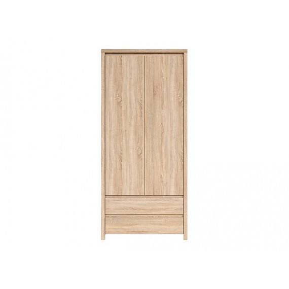 Garderobeskap KASPIAN 90x201 cm - eik sonoma - 2 dører - 2 skuffer