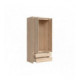 Garderobeskap KASPIAN 90x201 cm - eik sonoma - 2 dører - 2 skuffer