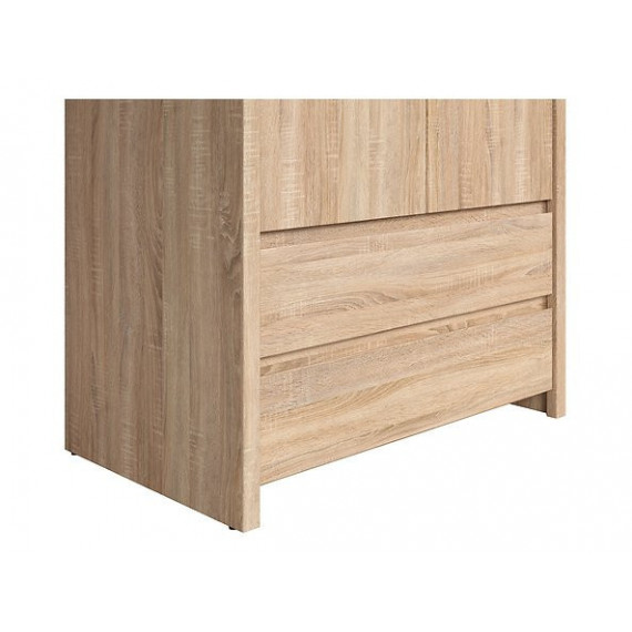 Garderobeskap KASPIAN 90x201 cm - eik sonoma - 2 dører - 2 skuffer