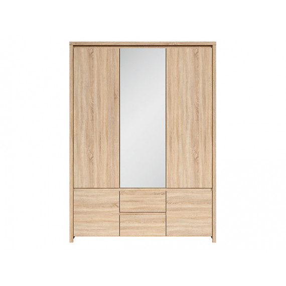 Garderobe med speil Matera 154x211 cm - Eik sonoma - 5 dører - 2 skuffer