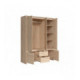 Garderobe med speil KASPIAN 154x211 cm - eik sonoma - 5 dører - 2 skuffer