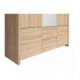 Garderobe med speil Matera 154x211 cm - Eik sonoma - 5 dører - 2 skuffer