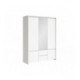 Garderobe med speil KASPIAN 154x211 cm - hvit matt - 5 dører - 2 skuffer