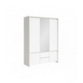 Garderobe med speil KASPIAN 154x211 cm - hvit matt - 5 dører - 2 skuffer