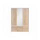 Garderobe med speil KASPIAN 154x211 cm - hvit matt  - eik sonoma - 5 dører - 2 skuffer