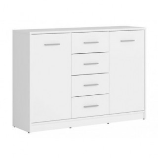 Skjenk NEPO 119x84 cm - Hvit matt - 2 dører - 4 skuffer