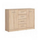 Skjenk NEPO 119x84 cm - eik sonoma - 2 dører - 4 skuffer