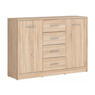 Skjenk NEPO 119x84 cm - eik sonoma - 2 dører - 4 skuffer