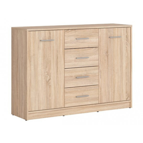 Skjenk NEPO 119x84 cm - eik sonoma - 2 dører - 4 skuffer
