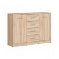 Skjenk NEPO 119x84 cm - eik sonoma - 2 dører - 4 skuffer