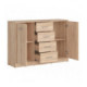 Skjenk NEPO 119x84 cm - eik sonoma - 2 dører - 4 skuffer