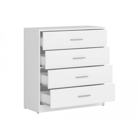 Kommode NEPO 80x84 cm - Hvit matt - 4 skuffer