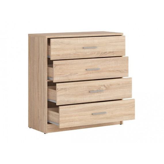 Kommode Zoom 80x84 cm - Eik sonoma - 4 skuffer