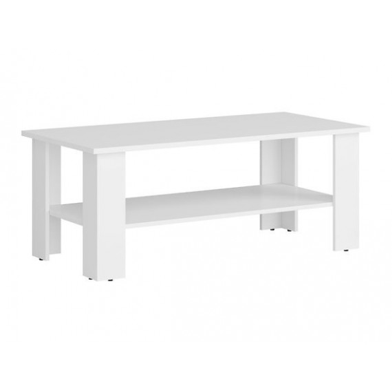 Sofabord Nepo med hylle  115x46 cm - Hvit matt