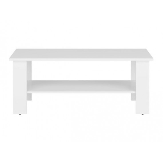 Sofabord Nepo med hylle  115x46 cm - Hvit matt