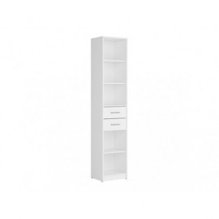 Skap Nepo 40x197 cm - Hvit matt - 2 skuffer