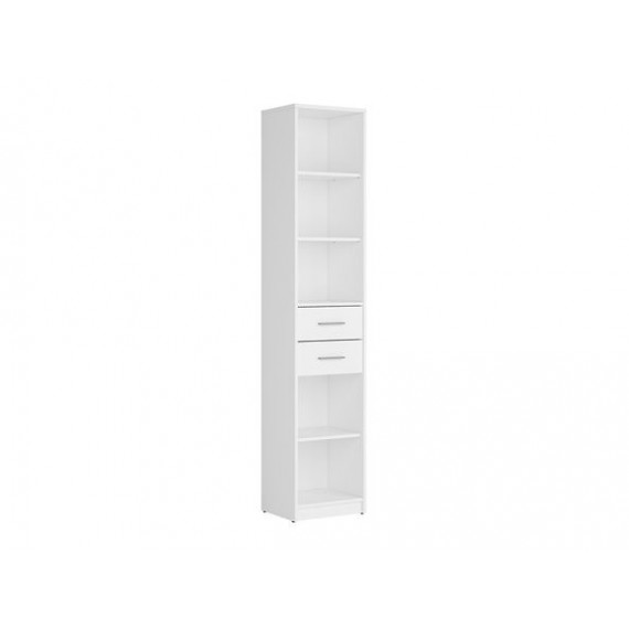 Skap Nepo 40x197 cm - Hvit matt - 2 skuffer