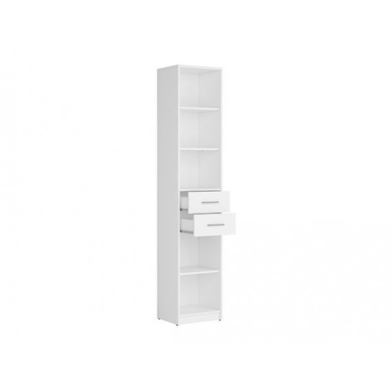 Skap Nepo 40x197 cm - Hvit matt - 2 skuffer