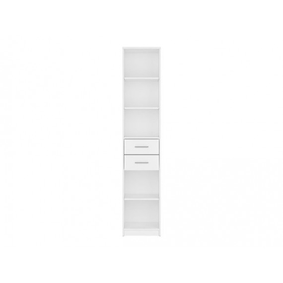 Skap Nepo 40x197 cm - Hvit matt - 2 skuffer