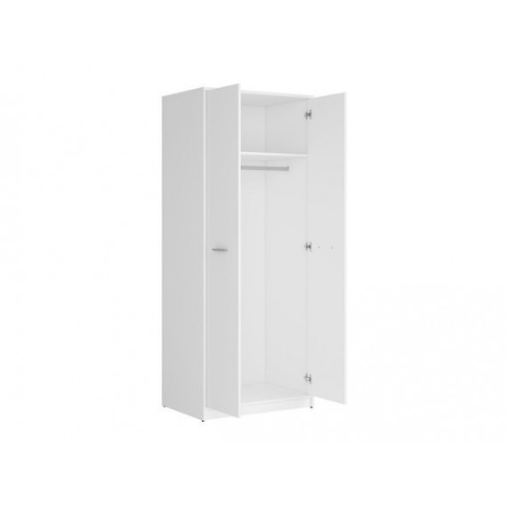 Garderobeskap Nepo 80x197 cm - hvit matt - 2 dører