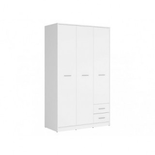 Garderobeskap Nepo 119x197 cm - hvit matt - 3 dører - 2 skuffer