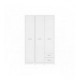 Garderobe Nepo 119x197 cm - Hvit matt - 3 dører - 2 skuffer