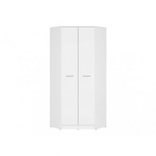 Hjørnegarderobe Nepo 80x197 cm - Hvit matt - 2 dører