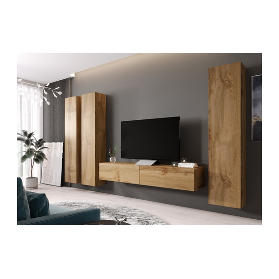 TV-benk Alaska 180x30 cm - Eikelook - 2 dører