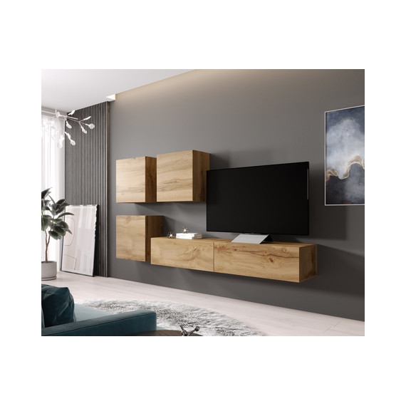 TV-benk Alaska 180x30 cm - Eikelook - 2 dører