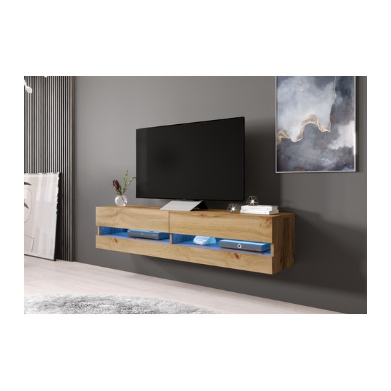 TV-benk Alaska 180x30 cm - Eikelook - 2 dører - LED