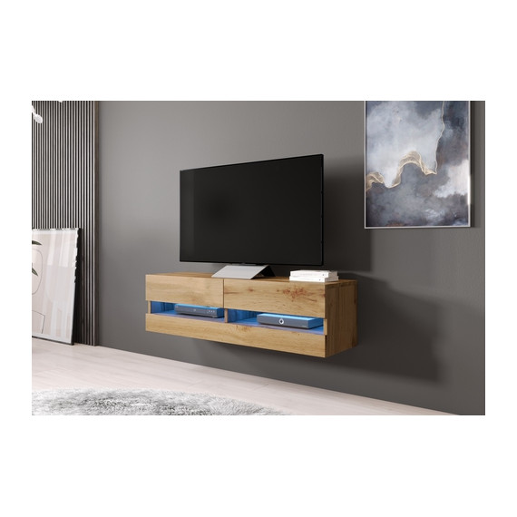 TV-benk Alaska 140x30 cm - Eikelook - 2 dører - LED