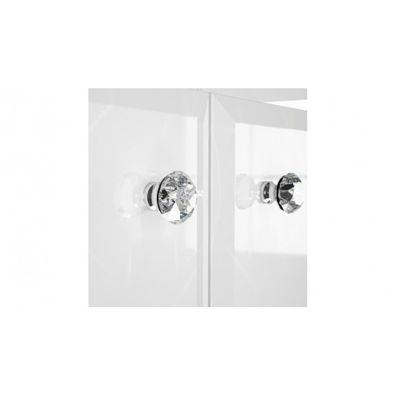 Vitrineskap Glam 87x191 cm - Hvit høyglans - 4 dører