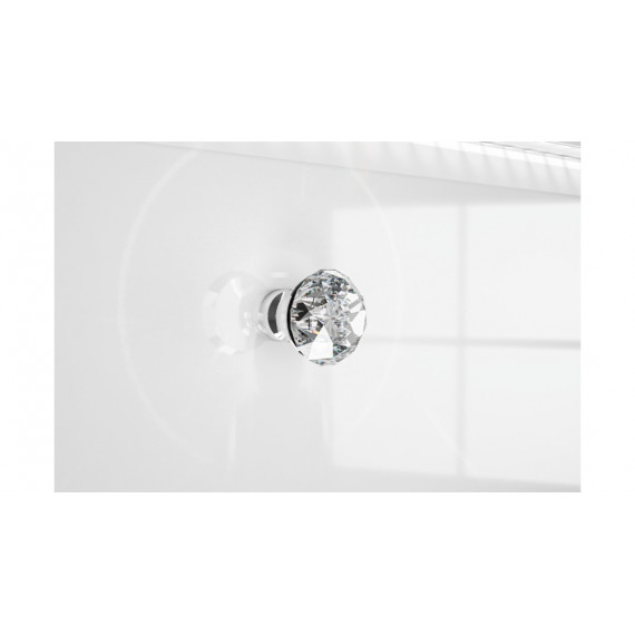 Skjenk Glam 160x85 cm - Hvit høyglans - 2 dører - 3 skuffer - LED