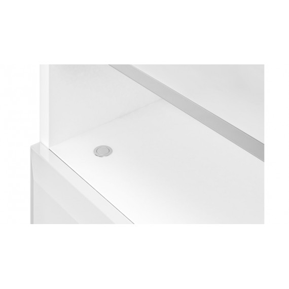 Nattbord Glam 45x68 cm - Hvit høyglans - 3 skuffer - LED