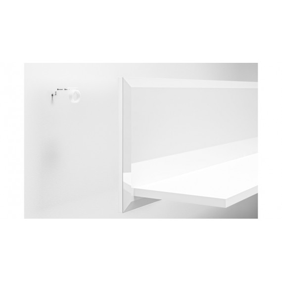 Hylle Glam 143x27 cm - Hvit høyglans