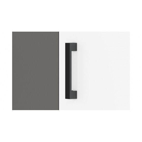 Garderobe Fin 119x191 cm - Hvit - Grå - Eik - 3 dører