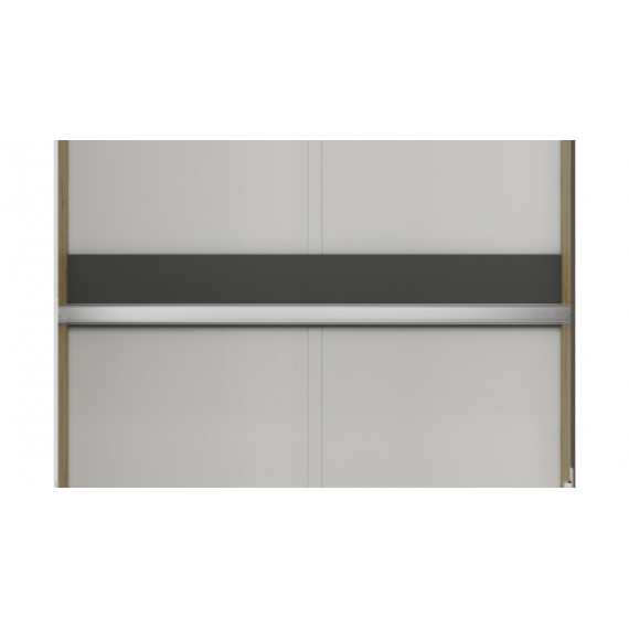 Garderobe Fin 119x191 cm - Hvit - Grå - Eik - 3 dører